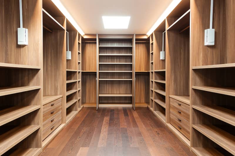 Plywood walk in closet