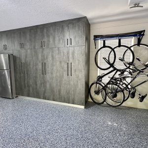 garage cabinet and bicycle rack