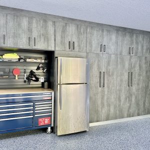 garage cabinet storage solution with bikes