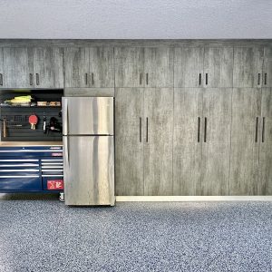 garage cabinet toolbox and refrigerator