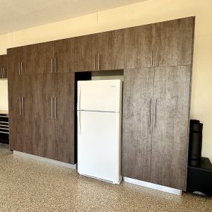 garage cabinet white fridge